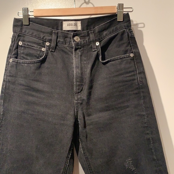 Agolde Cherie High Rise Straight Distressed Jeans 24 - Picture 5 of 13